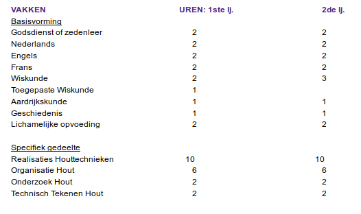 Lessentabel 3Gr STEM Houttechnieken